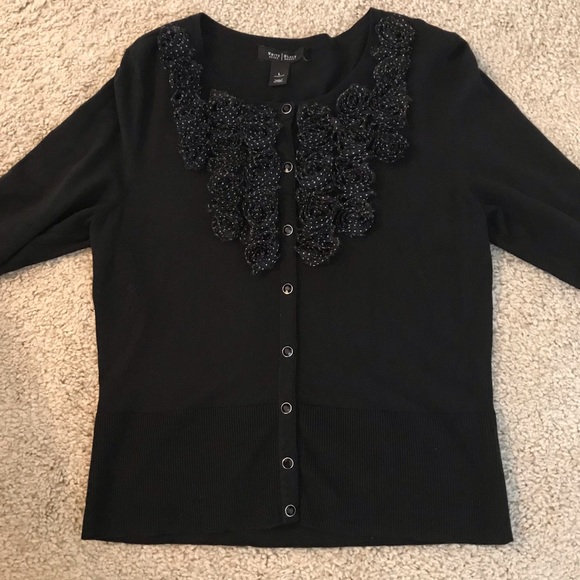 WHBM black cardigan with polkadot detail - Picture 11 of 16